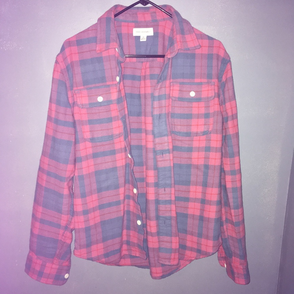 Pink/ Blue Free Assembly button down